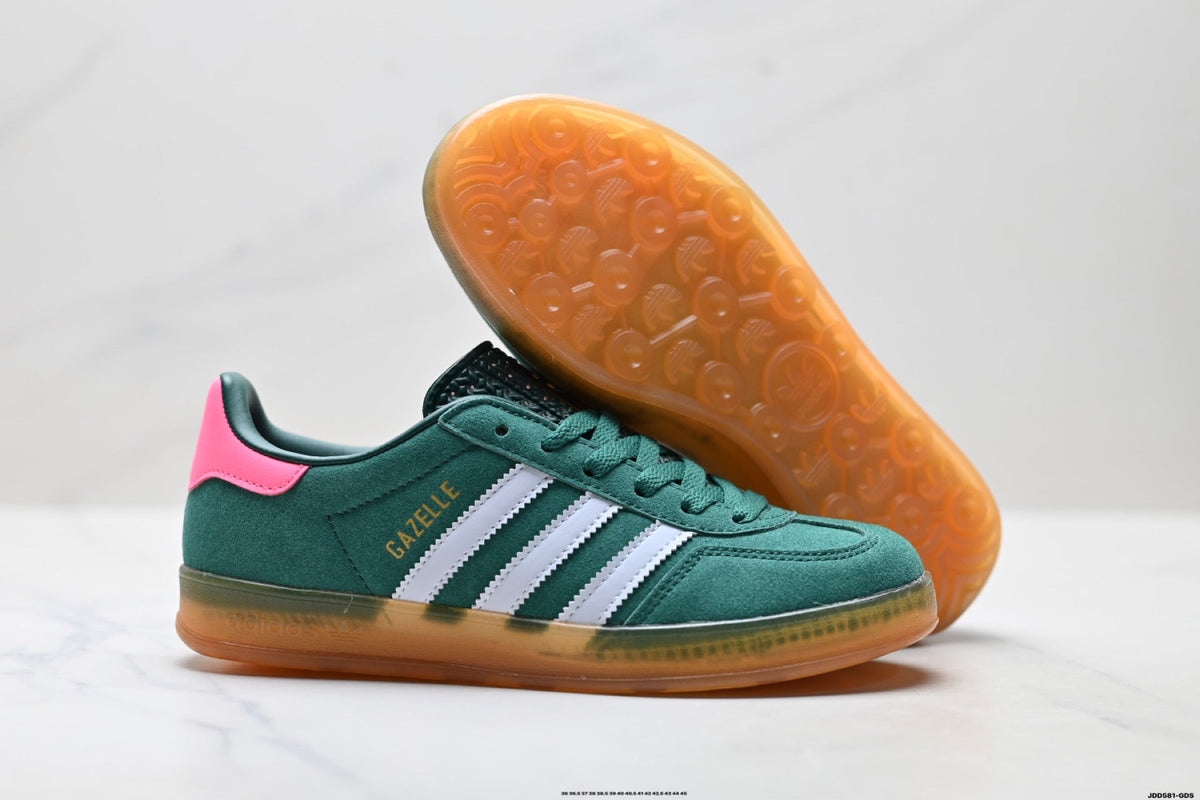 adidas x Gucci Gazelle Green Pink Sneakers
