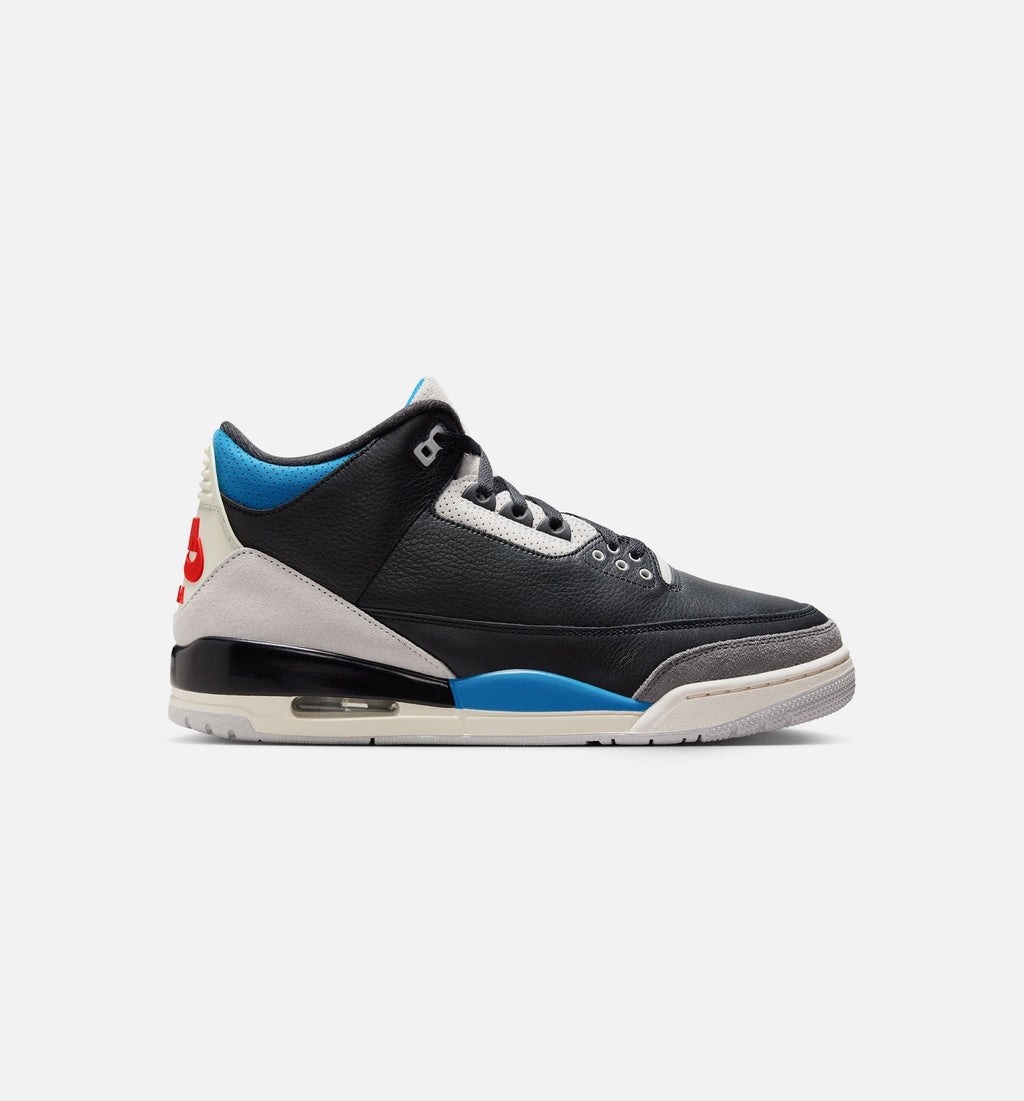 Air Jordan 3 Retro Mens Lifestyle Shoe - Black/Chile Red/Neutral Grey