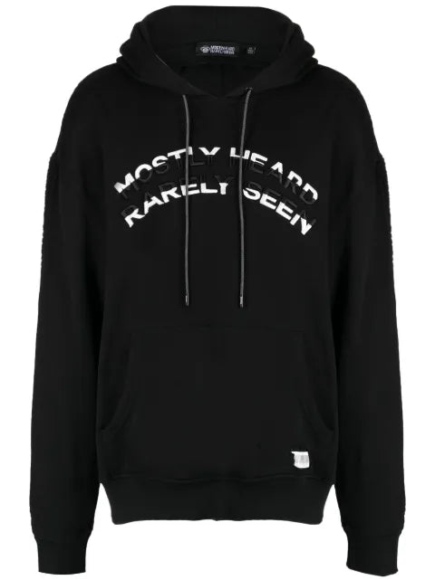 Mostly Heard Rarely Seen logo-embossed cotton hoodie