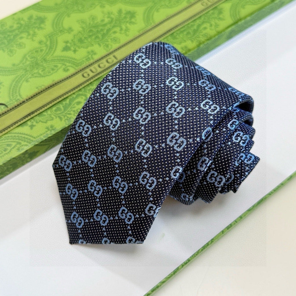 Gucci Style Men's GG Monogram Silk Tie