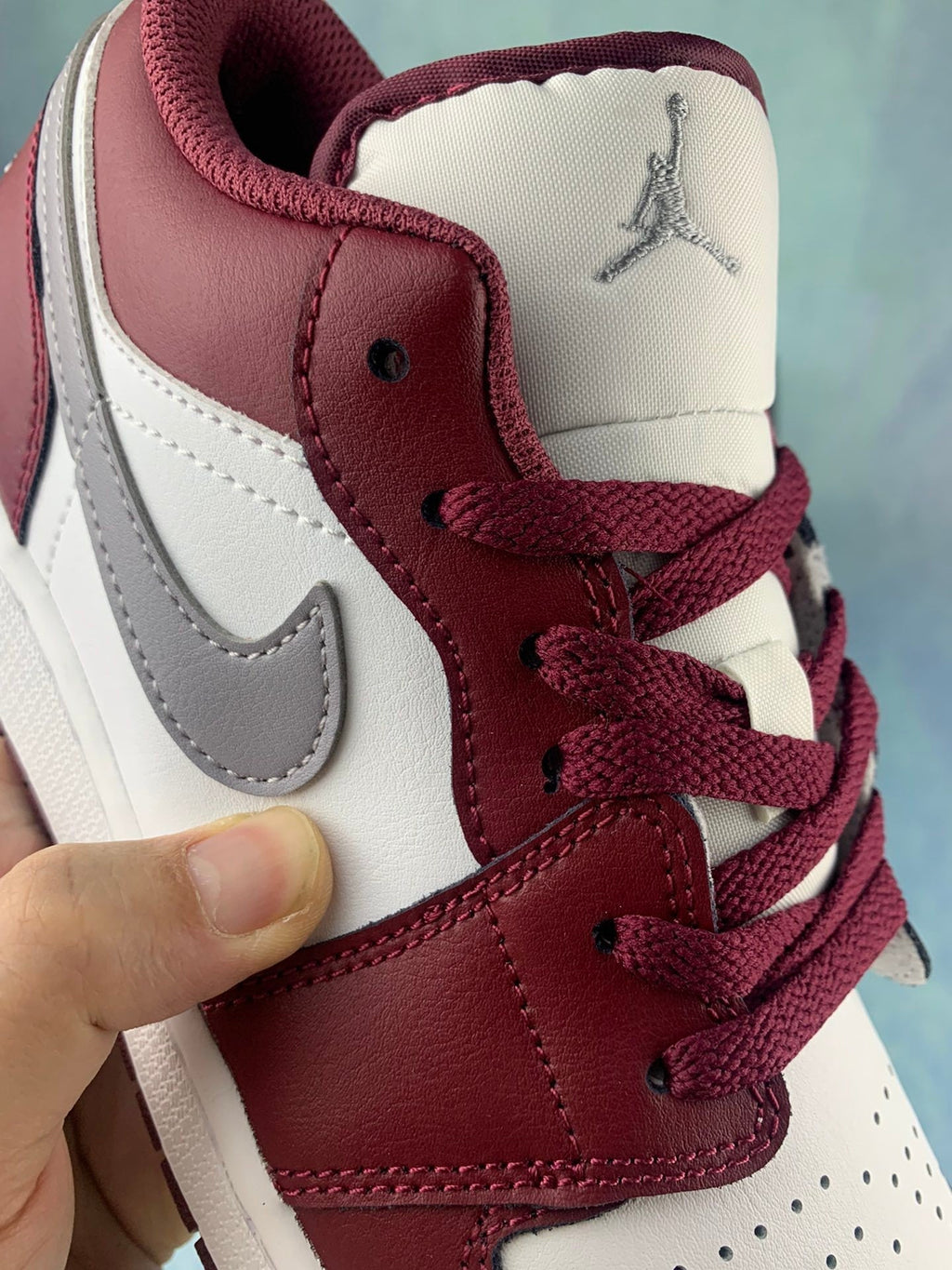 Air Jordan 1 Low Team Red/Metallic Silver 553558-615 Unisex Sneakers