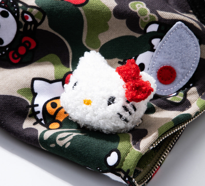 BAPE Hello Kitty Camo Hoodie - Green & Pink