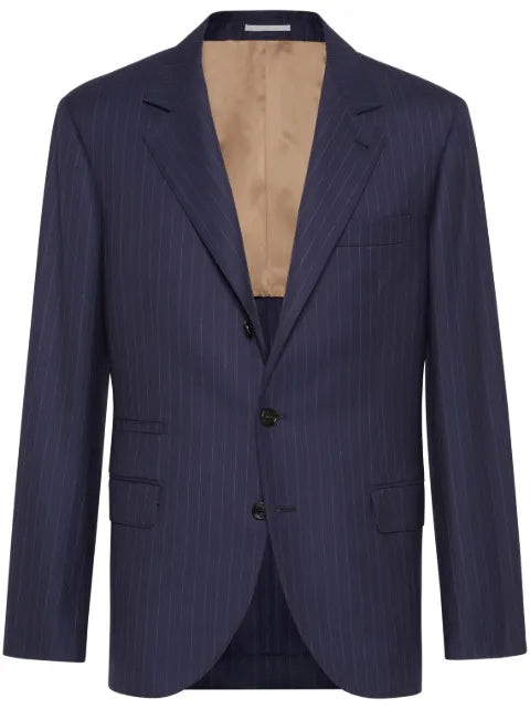 Brunello Cucinelli virgin wool chalk stripe batavia blazer