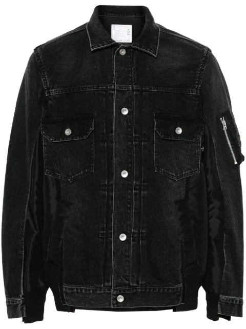 sacai patchwork denim jacket