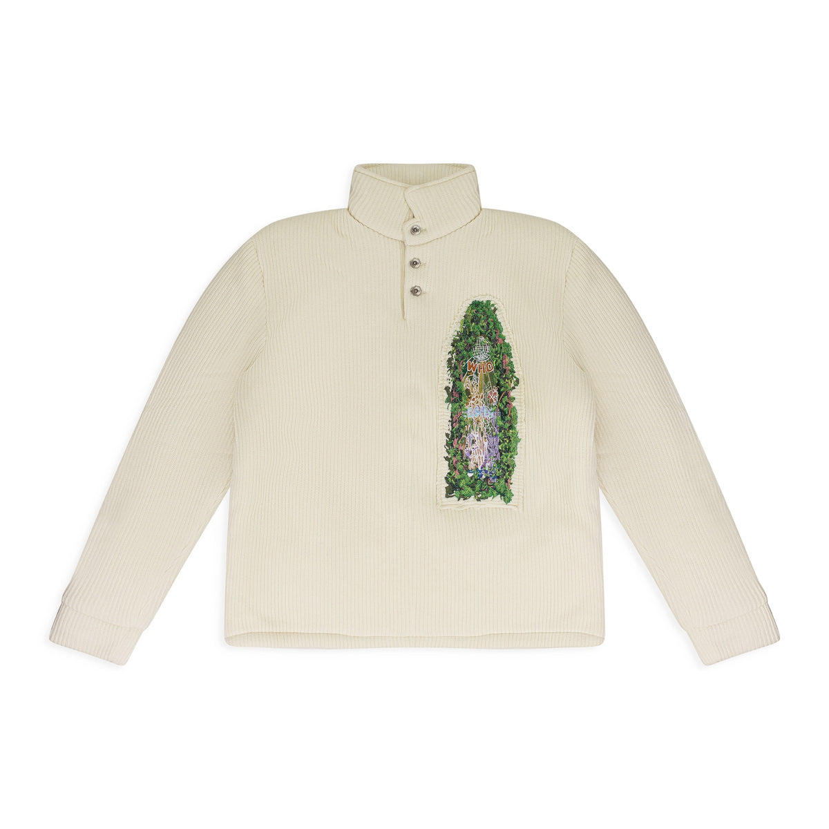 IVORY PUFFED RUGBY BUTTON-DOWN SHIRT