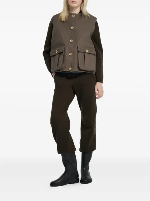 Barrie button-fastening sleeveless jacket
