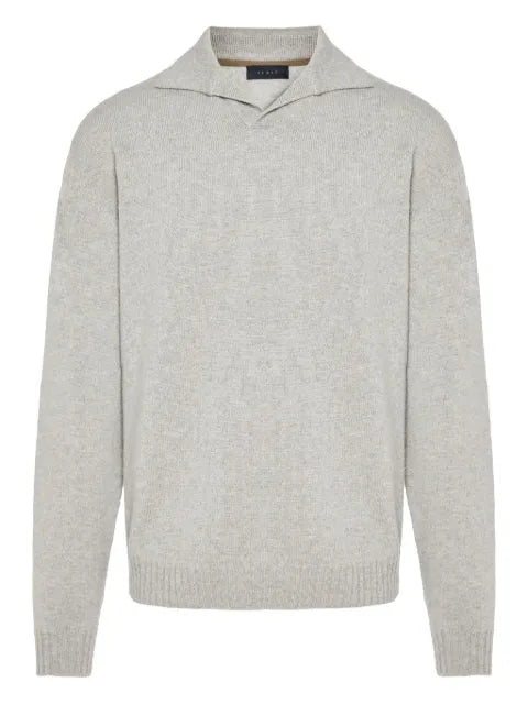 Sease ribbed spli-neck sweater