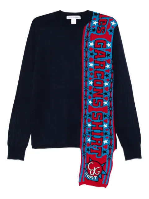 Comme Des Garçons Shirt attached-scarf sweater