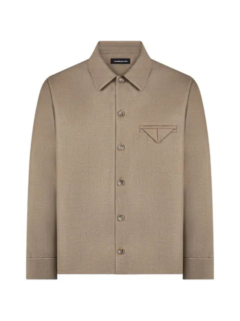 Manière De Voir Leo hatched tailored long sleeve overshirt