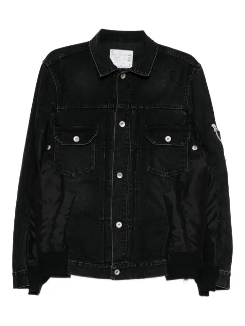 sacai denim mixed media twill jacket