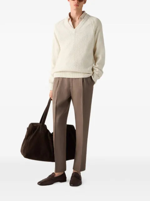 Zegna cotton V-neck sweater