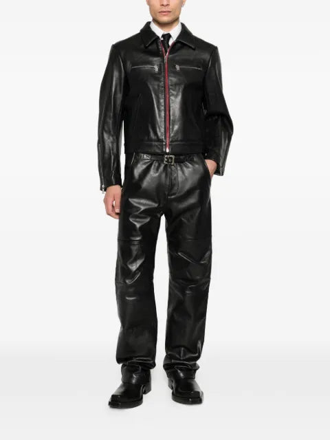 Enfants Riches Déprimés zip-up leather biker jacket