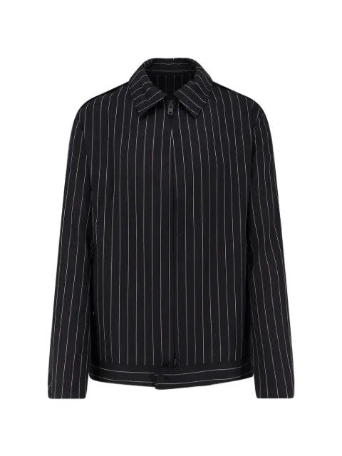 Y-3 pinstripe zip-up overshirt