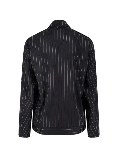 Y-3 pinstripe zip-up overshirt