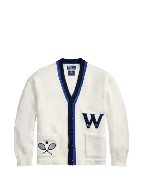 Polo Ralph Lauren x Wimbledon 2026 striped patch cotton cardigan