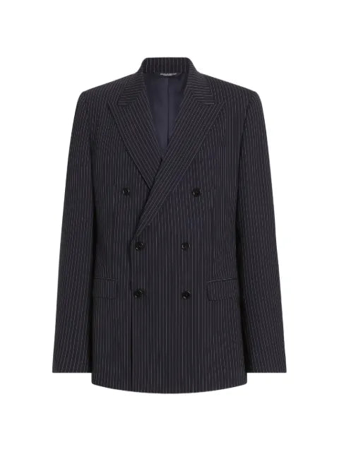 Dolce & Gabbana Martini light double-breasted pinstriped wool jacket