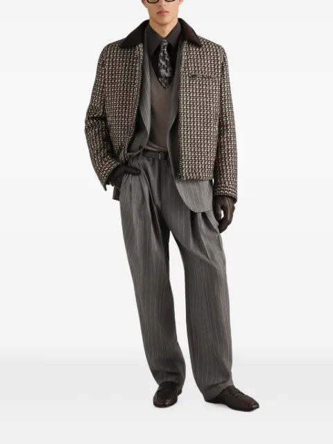 Dolce & Gabbana QUILTED JACKET IN HOUNDSTOOTH