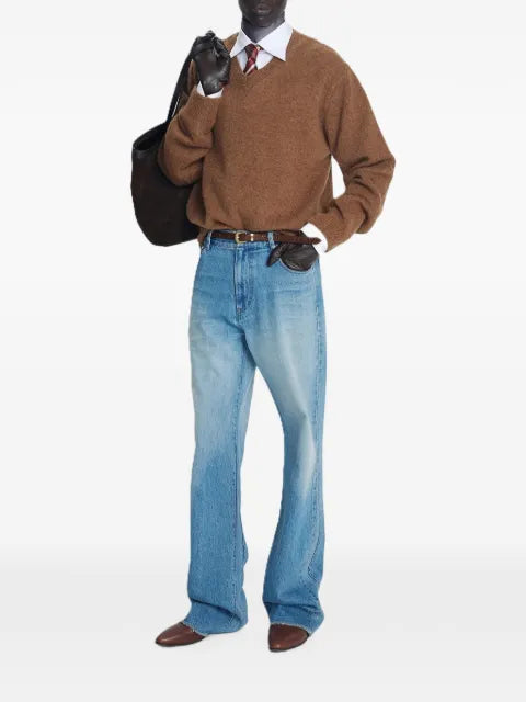 TONYWACK Shaggy Dog V-neck knitted sweater