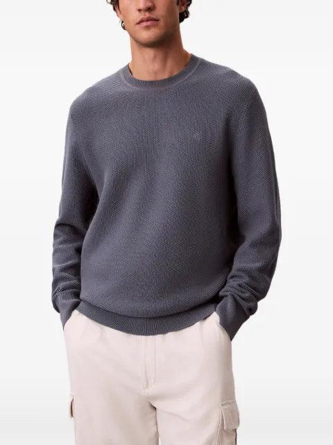 Calvin Klein waffle-knit logo-embroidered sweater