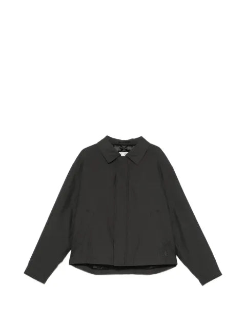 MM6 Maison Margiela logo-embroidered concealed-fastening jacket