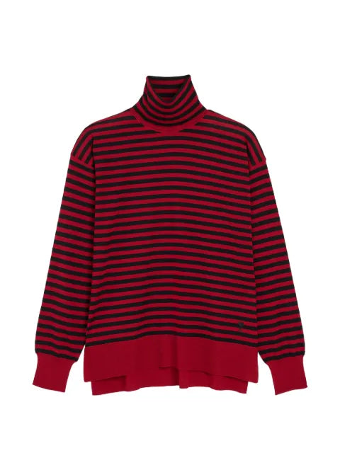 AMI Paris Sailor striped wool and silk turtleneck sweater