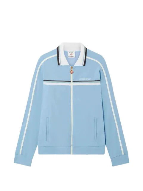 Casablanca stripe-detail zip-up sweatshirt