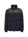 Billionaire nylon down jacket with python panels