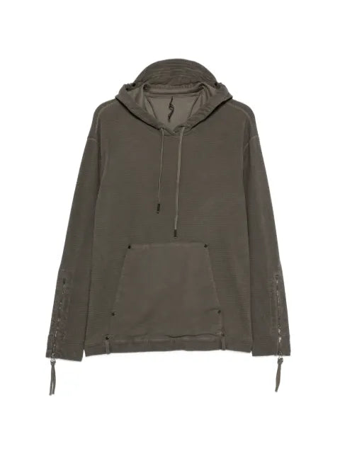 Masnada waffle-knit zip-cuff hoodie