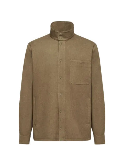 Moncler leather logo cotton jacket