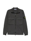 Stone Island logo-patch zip-up shirt jacket