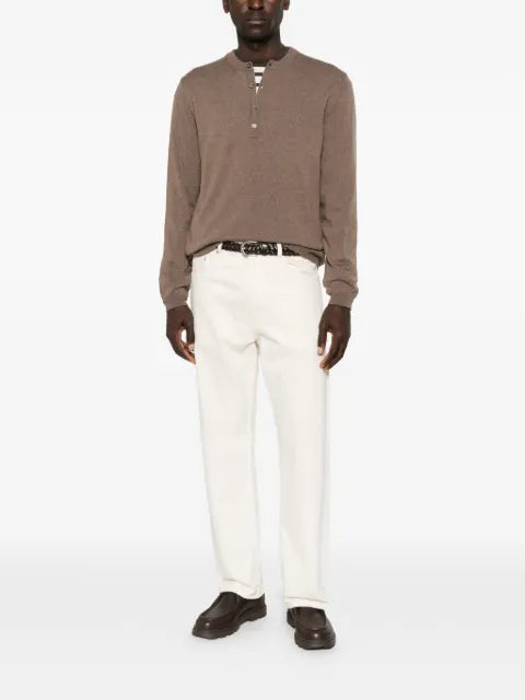 AMARANTO  button-placket sweater