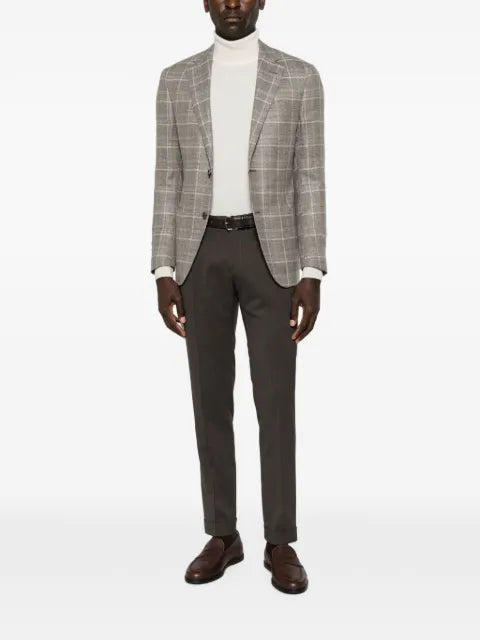 Corneliani check-pattern single-breasted jacket