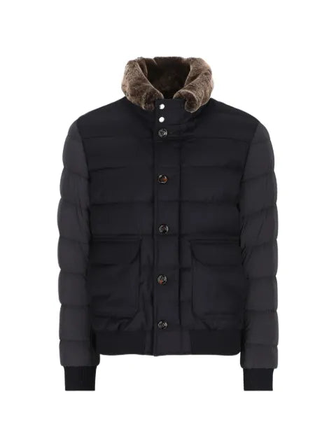 Moorer fur-collar quilted jacket