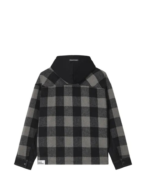 izzue check hooded jacket