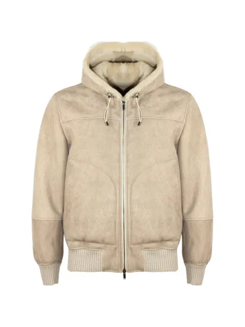 VOLFAGLI suede hooded jacket
