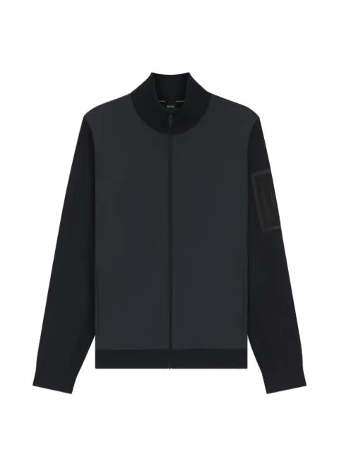 BOSS Hybrid jacket with knitted sleeves and back
