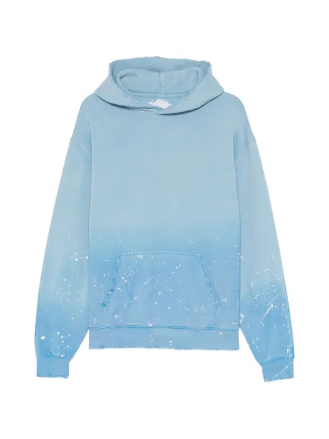PALE CLOUD paint-splatter ombré-effect hoodie