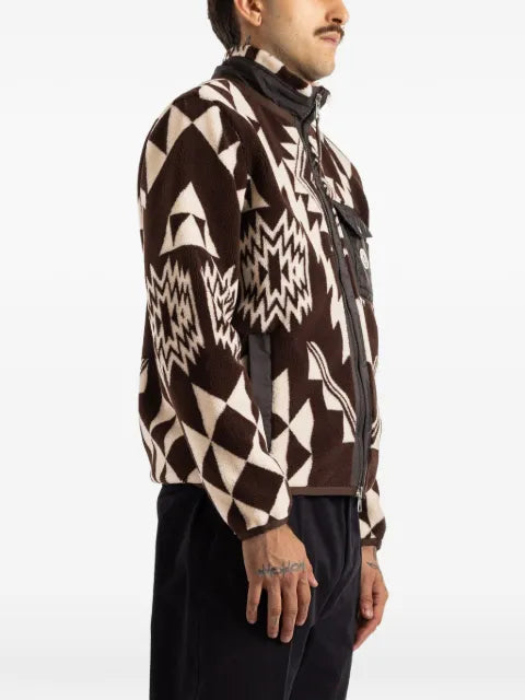 Moncler geometric-pattern fleece jacket
