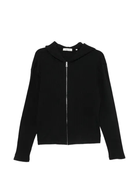 Sunflower ribbed-knit zip-up hoodie