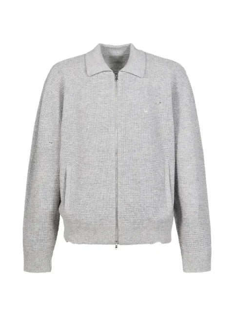 CEDARWOOD distressed waffle-knit cardigan