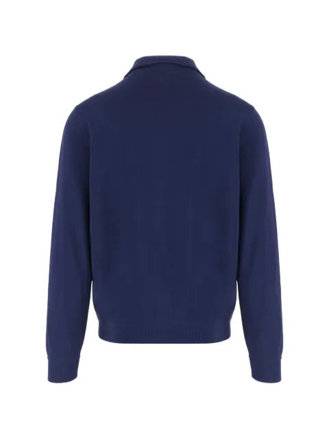 Autry logo-embroidered striped-sleeve cardigan
