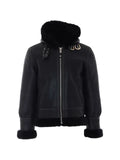 Schott Black To Hood buckle-detail jacket