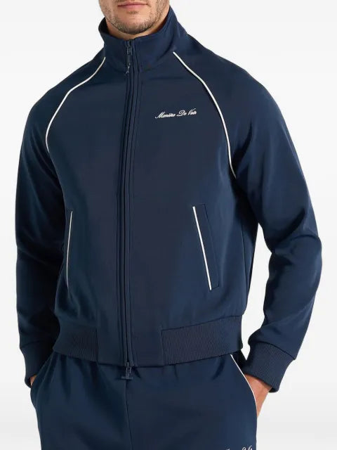 Manière De Voir Signature piped track jacket - dark navy