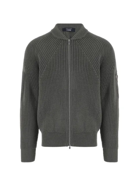 Comme des Garçons Homme ribbed-knit sleeve-pocket cardigan