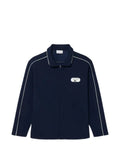 Lacoste piping-detail piqué-textured sweatshirt