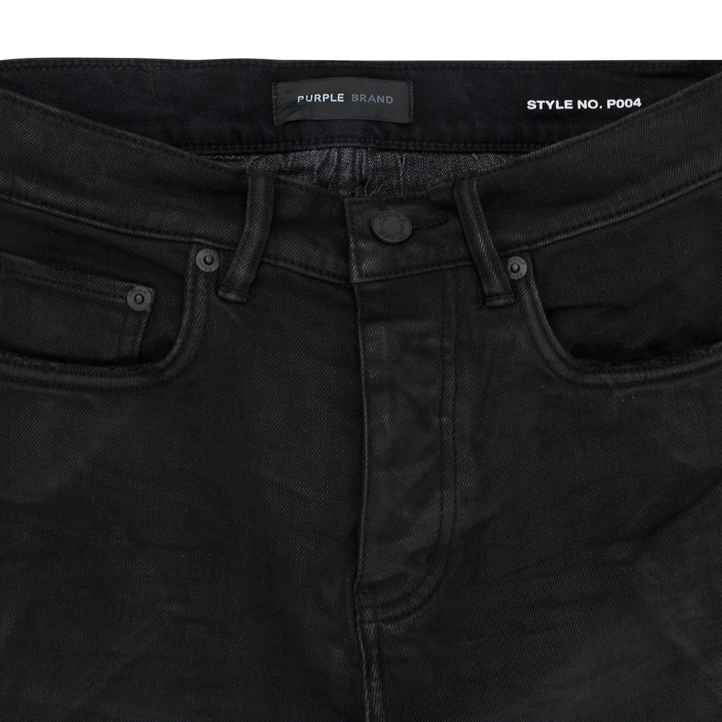 Black P004 Resin Flared Jeans