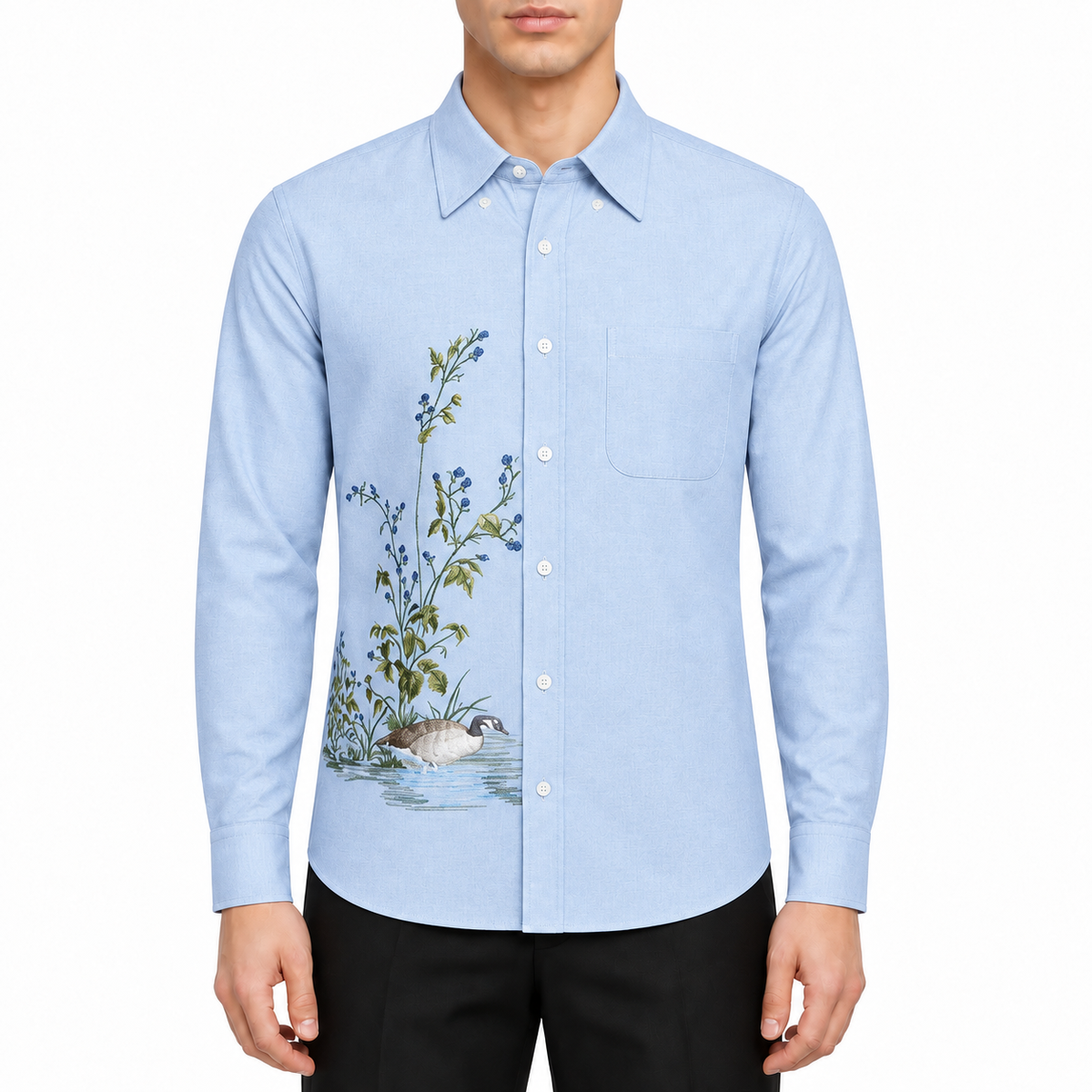 Men'sEmbroidered Four-Bar Oxford Shirt - 100% Cotton Premium | Thom Browne
