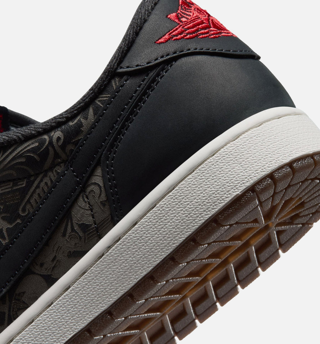 Air Jordan 1 Retro Low OG Laser Men's Sneakers - Black/Varsity Red/Summit White
