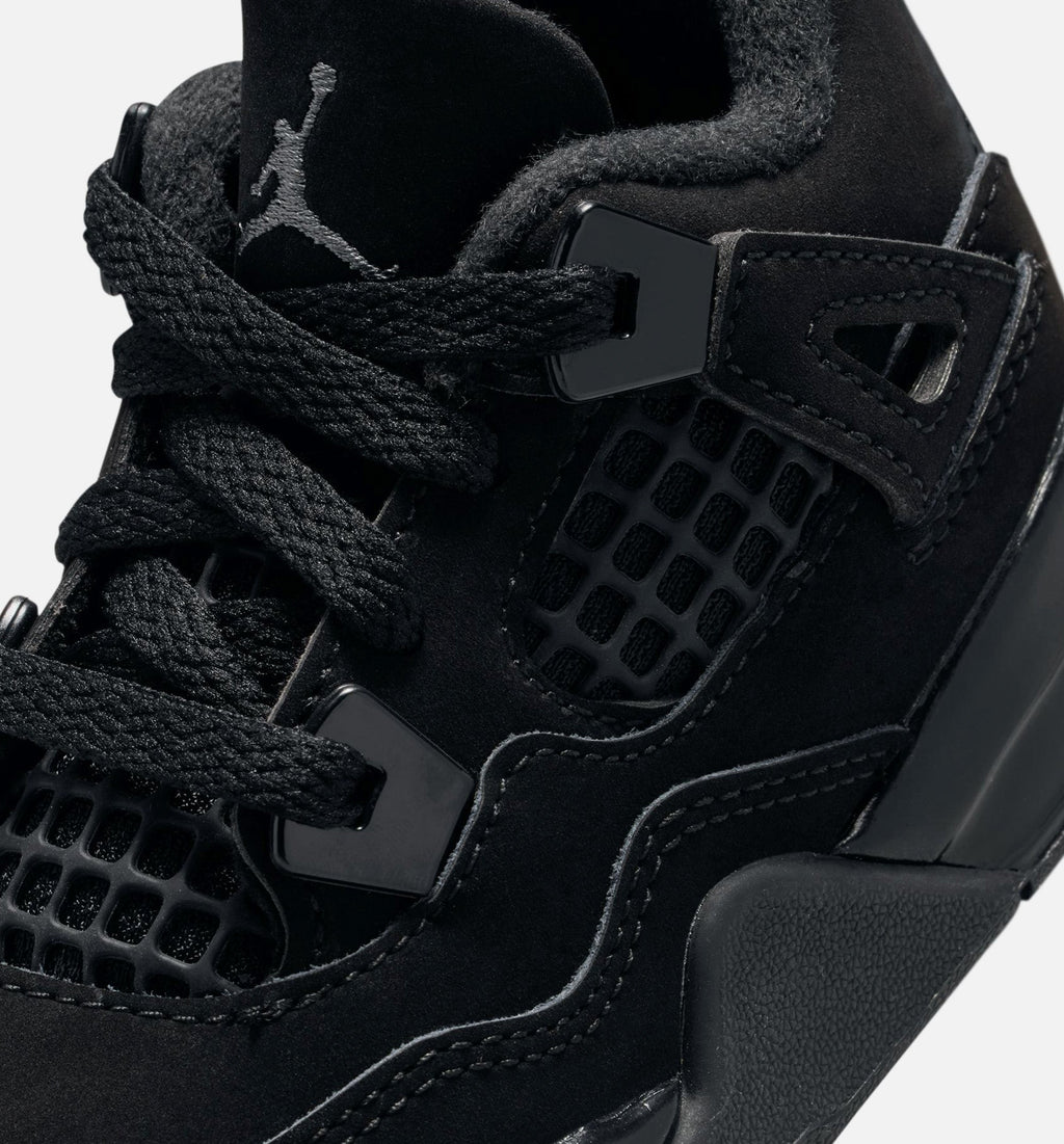 Air Jordan 4 Retro Black Cat Infant/Toddler Lifestyle Shoe – Black/Light Graphite