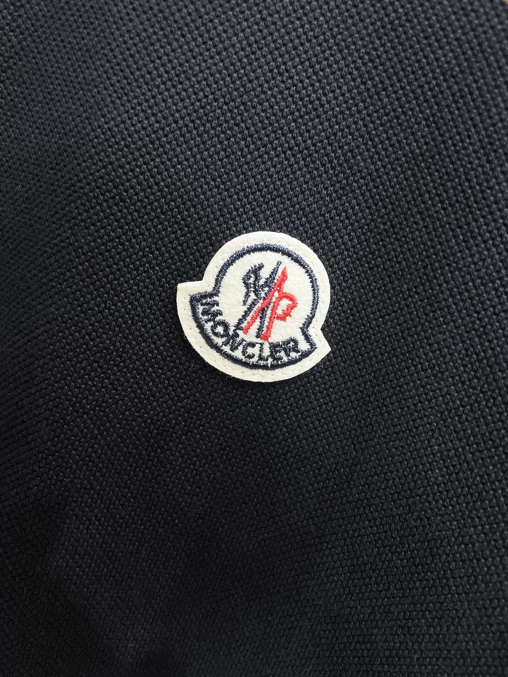 Moncler Badge Piqué Polo Shirt Black
